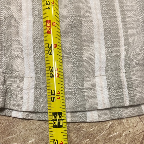 Briggs New York Linen Blend Wide Leg Cozy Large Striped Pants - Picture 5 of 10